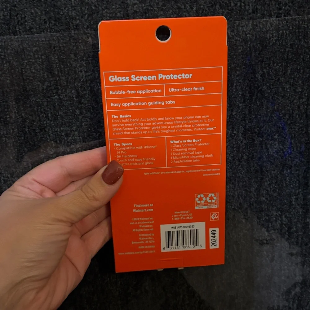 On Running Orange Glass Screen Protector for iPhone 14 Pro